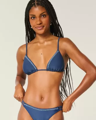 Top bikini a triangolo decorato