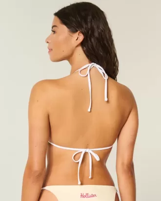 Top bikini triangolo con stampa Spring Break