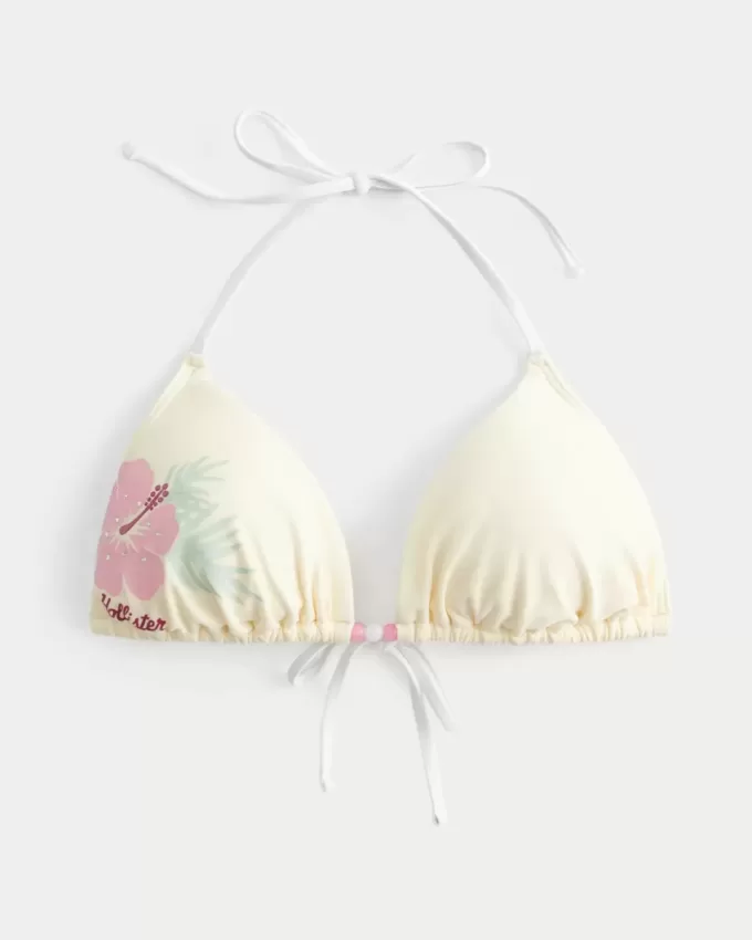 Top bikini triangolo con stampa Spring Break