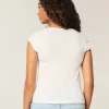 Top con scollo quadrato in traforato