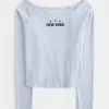 Top con spalle scoperte Easy New York Graphic