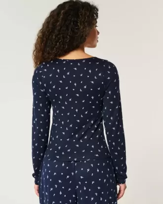 Top del pigiama con motivo floreale accogliente