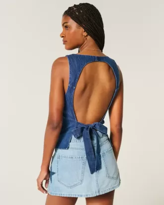 Top in denim con schiena scoperta