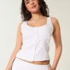 Top in misto lino con bottoni Top in misto lino con bottoni