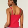 Top in misto lino con bottoni