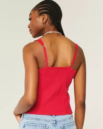Top in misto lino con bottoni