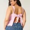 Top in misto lino con schiena scoperta