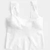 Top in misto lino con schiena scoperta