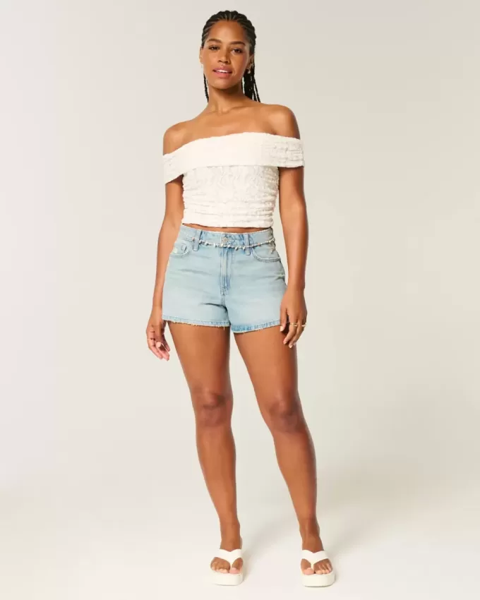 Top in pizzo con scollo a V e spalle scoperte