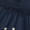 Top in tessuto misto stile uncinetto