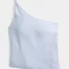 Top monospalla in misto lino
