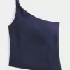 Top monospalla in misto lino