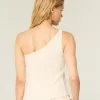 Top monospalla in misto lino