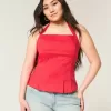 Top plissettato con schiena scoperta