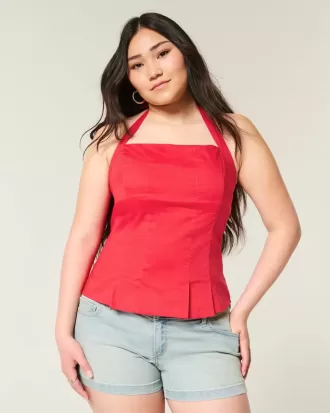 Top plissettato con schiena scoperta