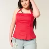 Top plissettato con schiena scoperta