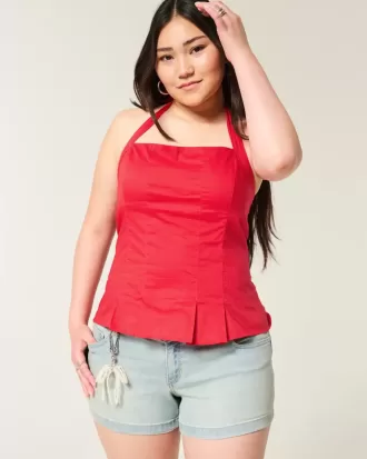 Top plissettato con schiena scoperta