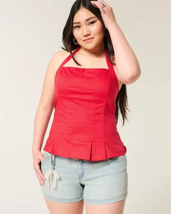 Top plissettato con schiena scoperta