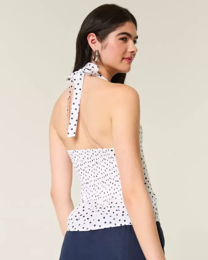 Top plissettato con schiena scoperta