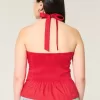 Top plissettato con schiena scoperta