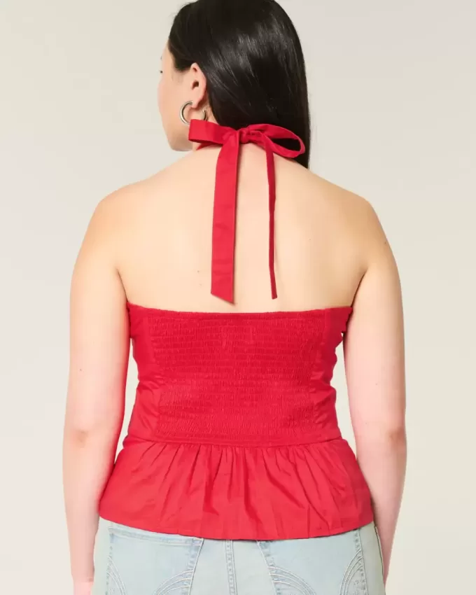 Top plissettato con schiena scoperta