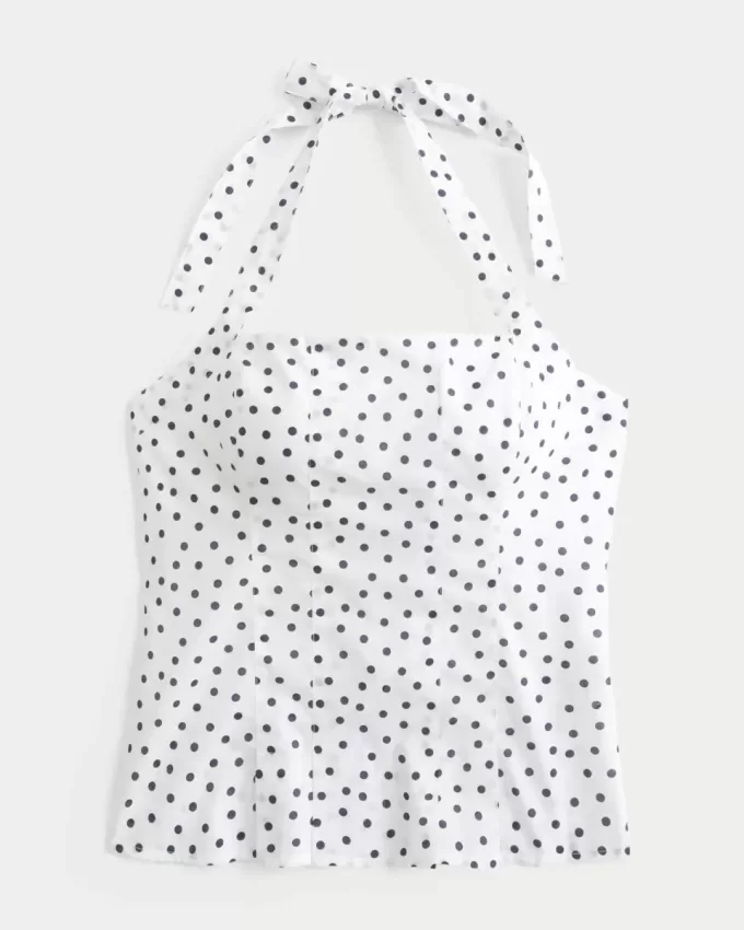 Top plissettato con schiena scoperta
