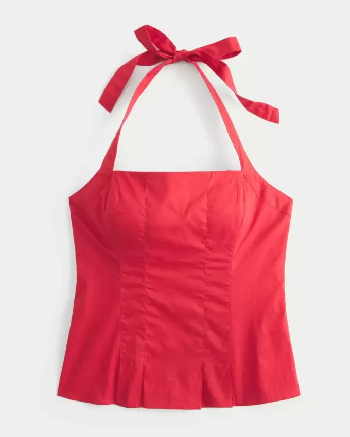 Top plissettato con schiena scoperta