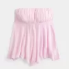 Top senza spalline con orlo a fazzoletto Top senza spalline con orlo a fazzoletto