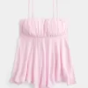 Top senza spalline con orlo a fazzoletto Top senza spalline con orlo a fazzoletto