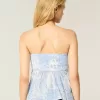 Top senza spalline in tessuto misto stile uncinetto facile Top senza spalline in tessuto misto stile uncinetto facile