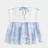 Top senza spalline in tessuto misto stile uncinetto facile Top senza spalline in tessuto misto stile uncinetto facile