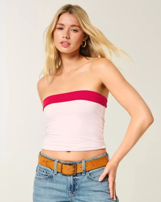 Top tubolare reversibile in tessuto senza cuciture Taylor